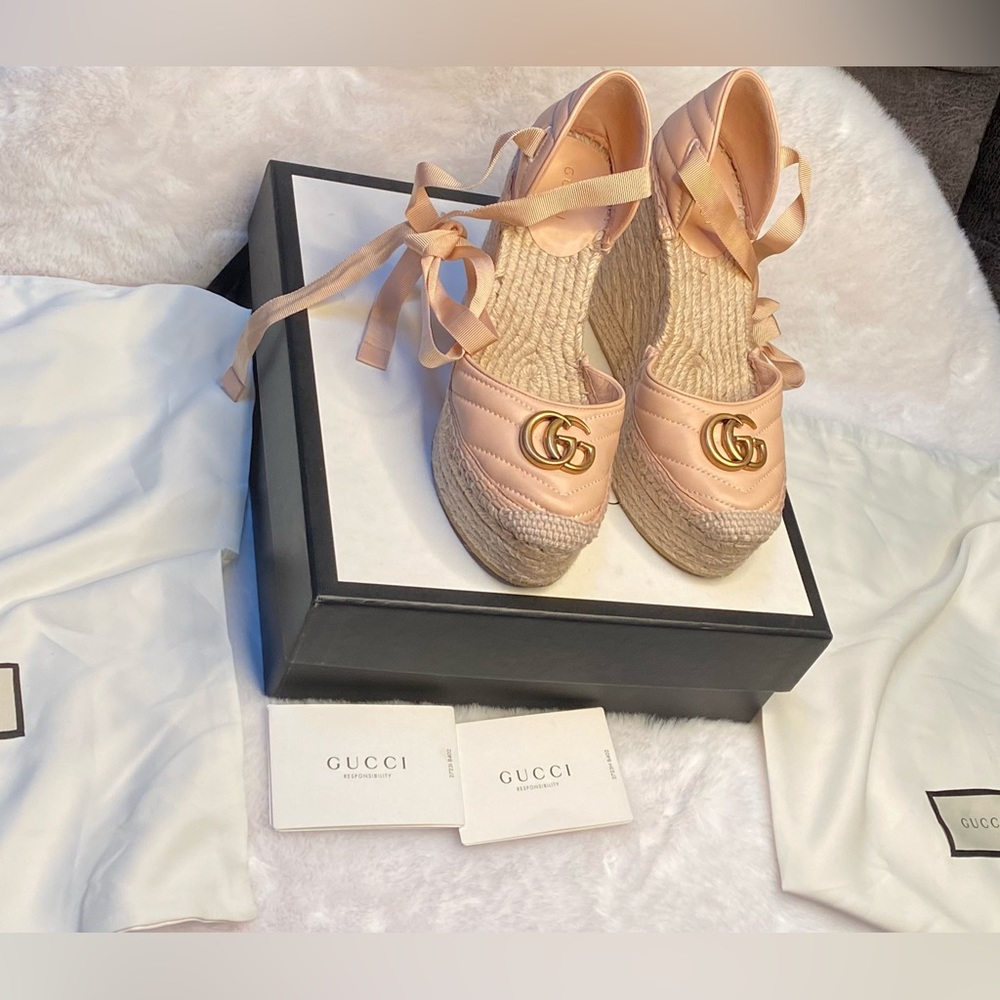 Gucci Matelassé Platform Espadrilles